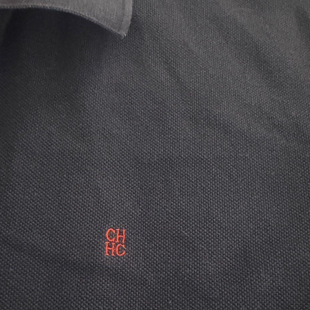 Carolina Herrera Men's Dark Blue Polo with Red Accents - Picture 3 of 10